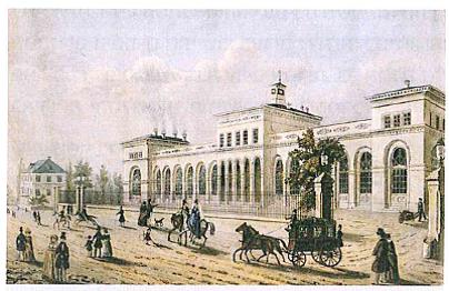 (בספר תמונה: ץחנץ רכבת, פרנקפורא על נהר מיין, 1850. המסילה שהובילה לתחנה מומנה על ידי משפחת רוטשילד והיתה אחת ממסילות הברזל הראשונות בגרמניה)